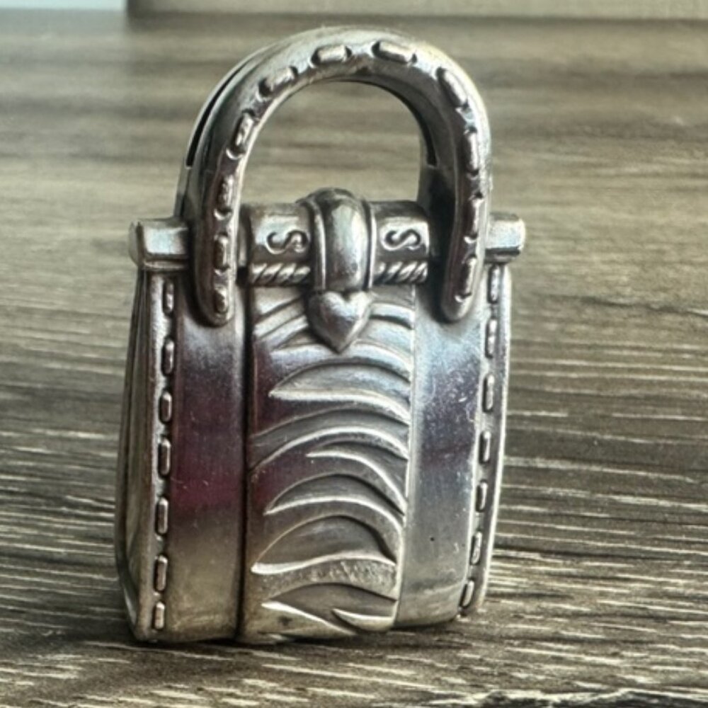 Brighton Silver Tone Paperweight Business Card Holder